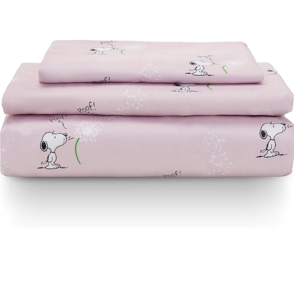 Berkshire Blanket Peanuts Snoopy Twin Sheet Set - 3 Pieces Make A Wish Spring